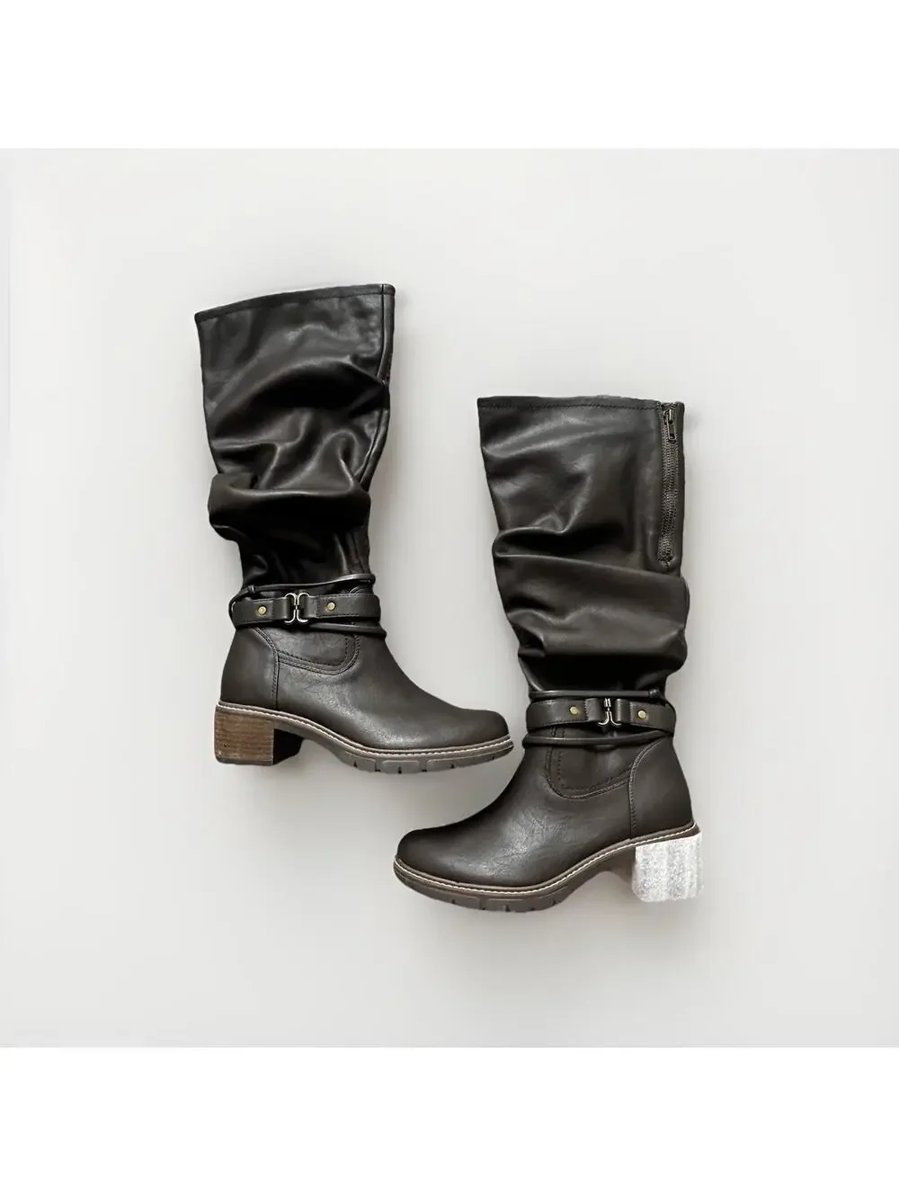 White Mountain Women's Brown Crammers Regular Calf Knee High Boots Size 8